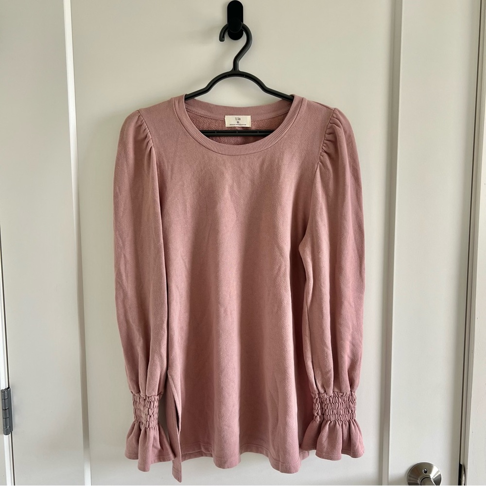 Anthropologie T.LA smocked sleeved tunic sweater
